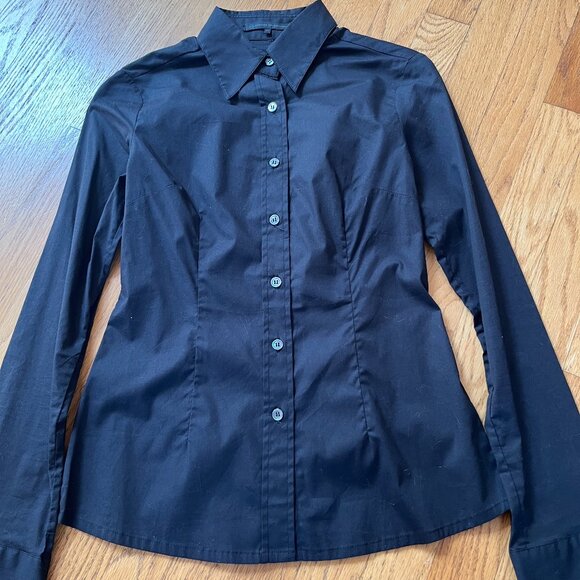AG Adriano Goldschmied Womens Black Button Down Shirt XS - Picture 1 of 3